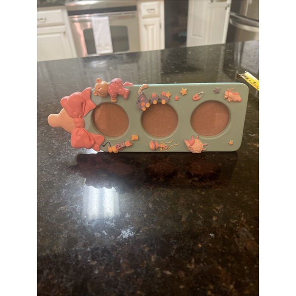 Vintage Russ Baby Bottle Picture Frame Nursery Infant Teddy Bear Train Sheep - Picture 7 of 7